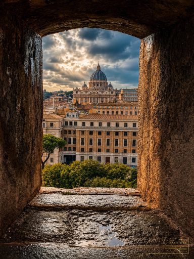 St Peter's Basilica view thru port window