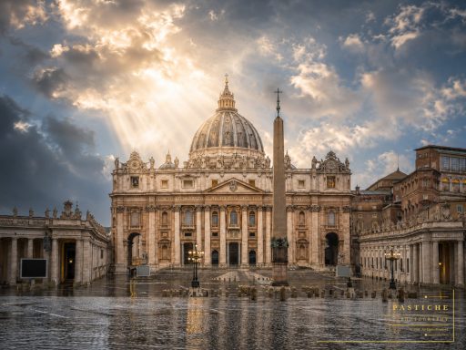 Golden rays over St. Peter's Basilica