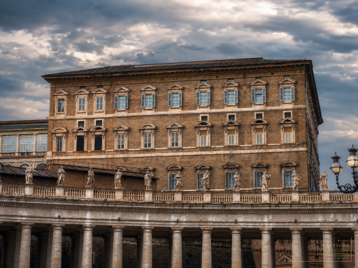 Papal apartment under stormy skies