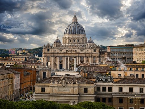 View of St Peter's Basilica from Castel Sant'Angelo