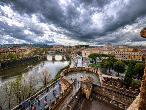 View of Pont Sant'Angelo over Tiber River